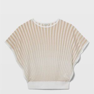 NWT Club Monaco Novelty Pointelle Striped Sweater S $149.50